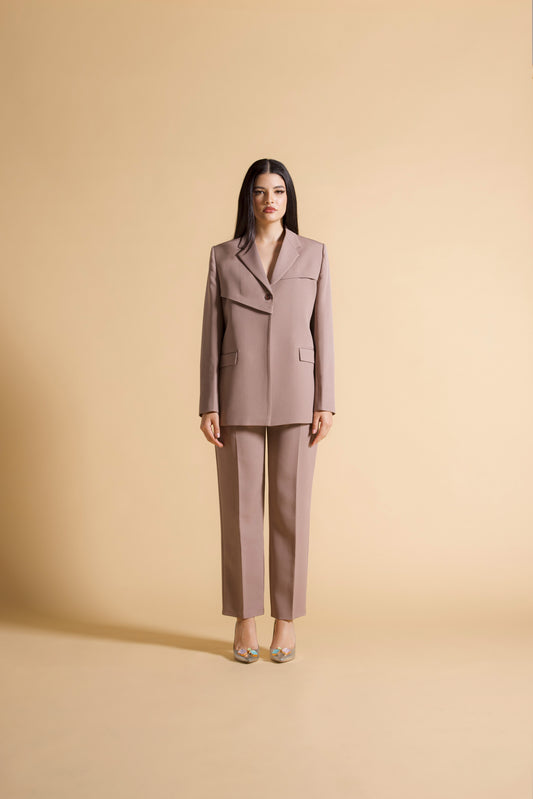 Beige Straight Trouser