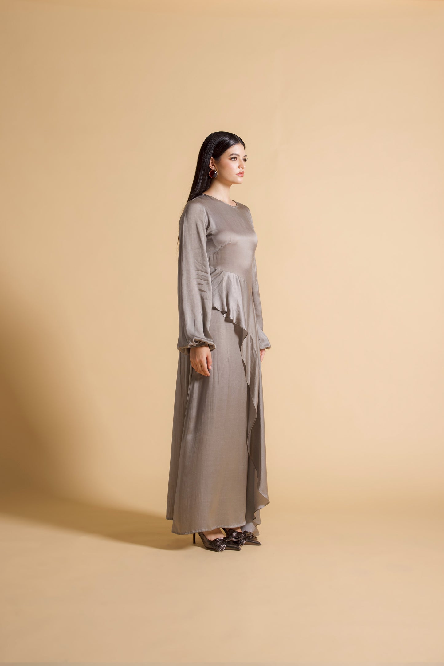 Asymmetrical Draped Maxi