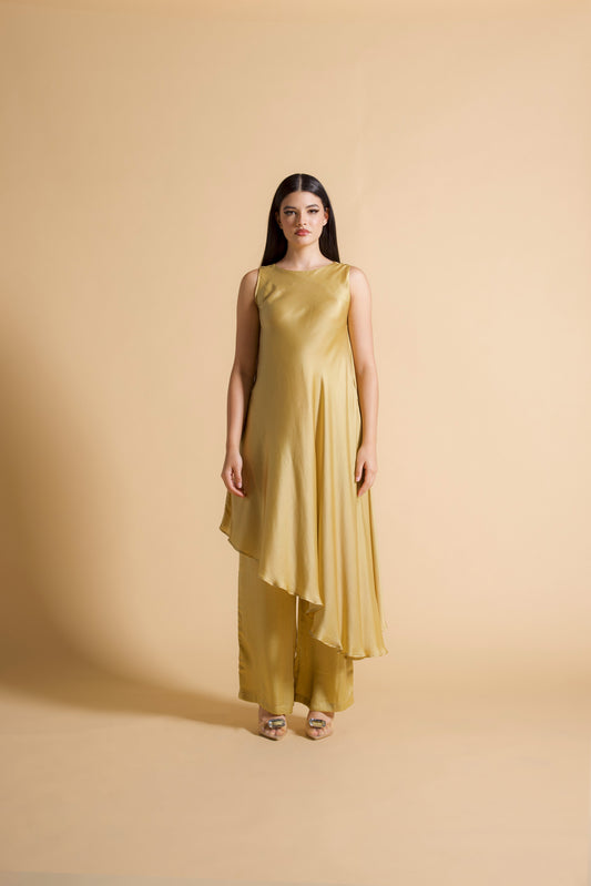 Asymmetric Sleeveless Long Tunic