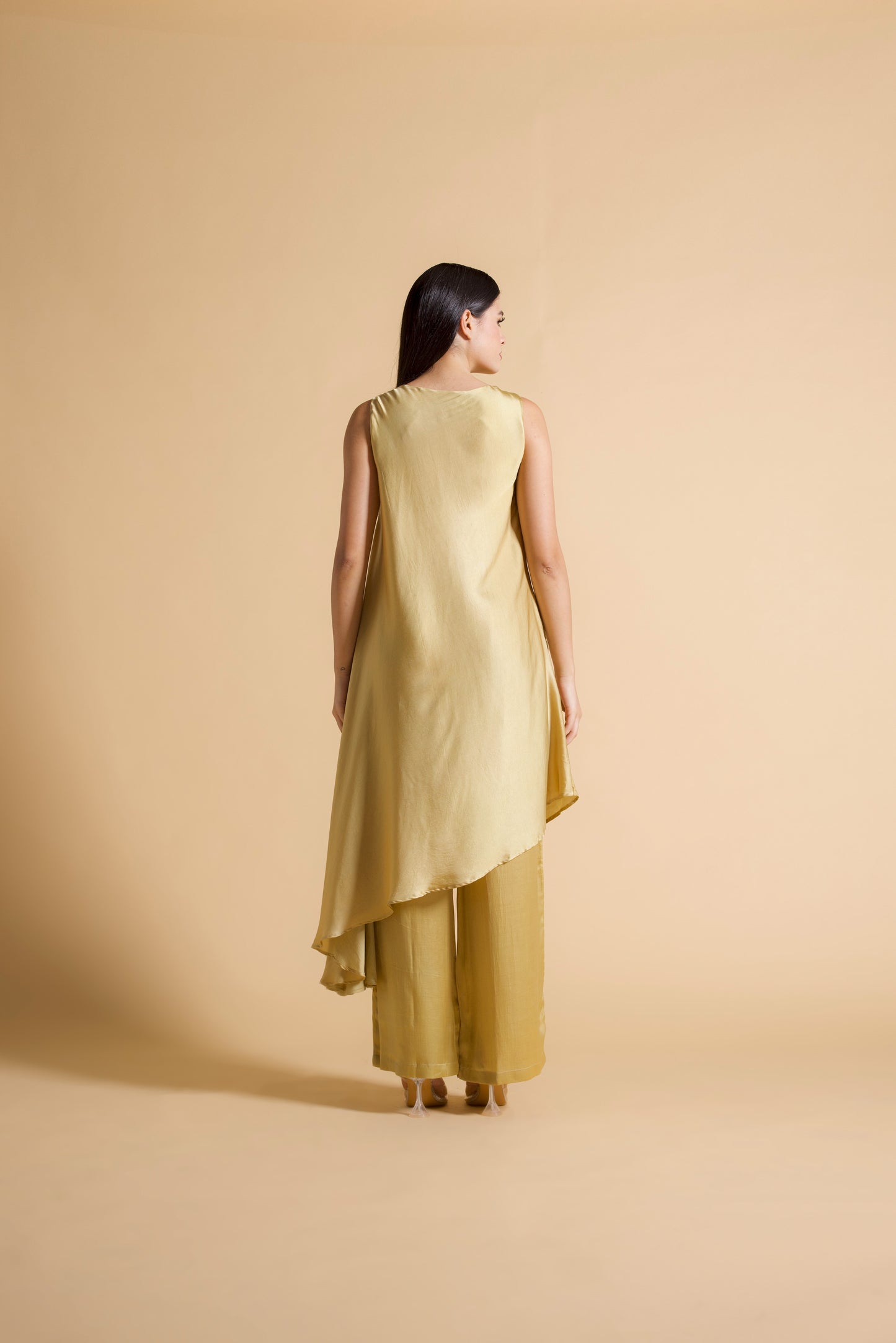 Asymmetric Sleeveless Long Tunic