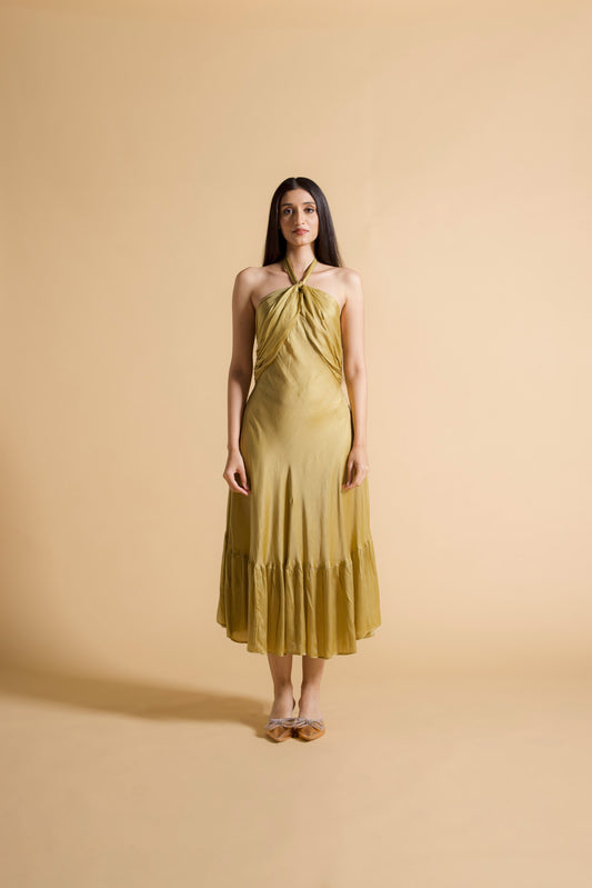 Ruched Halter Dress
