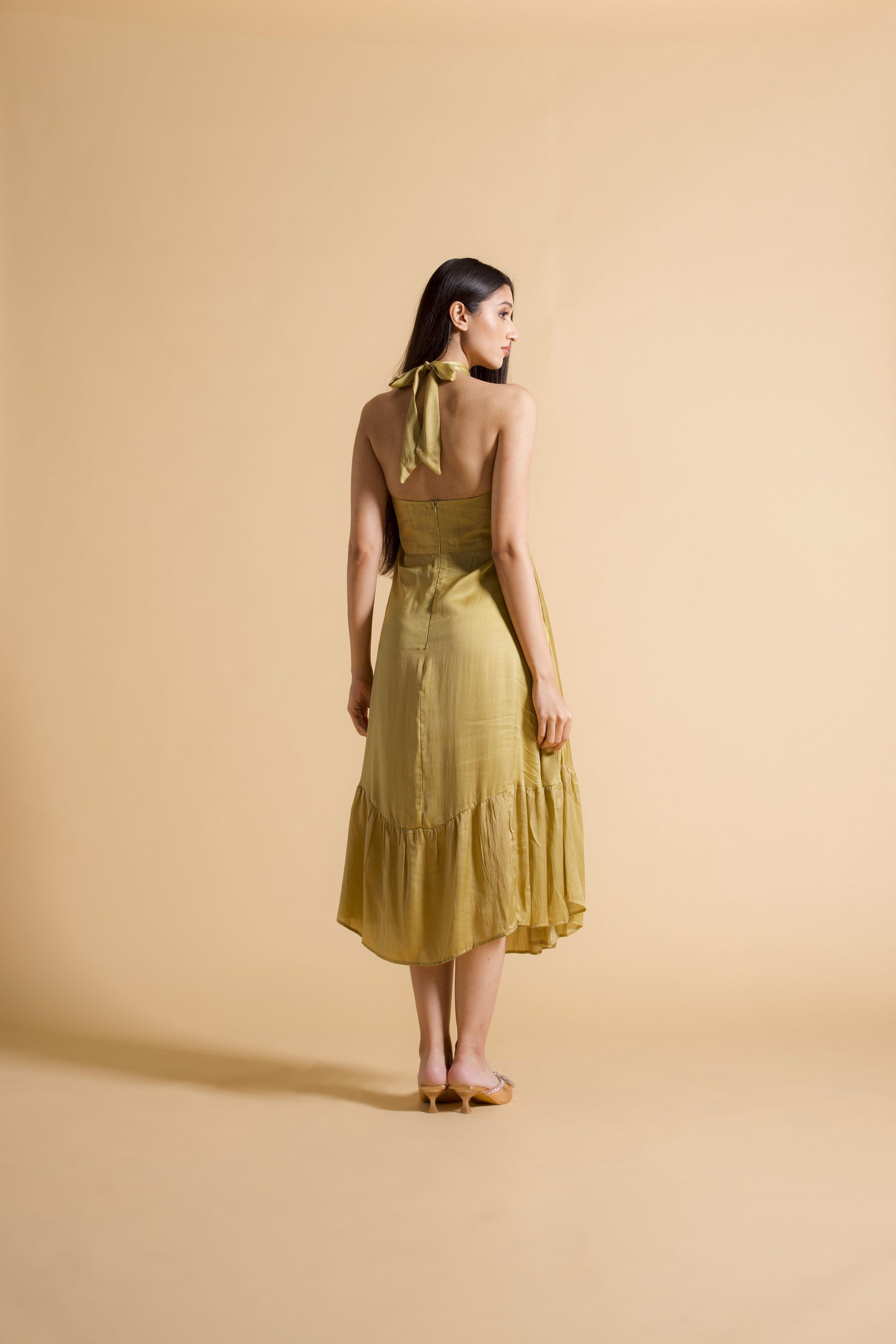 Ruched Halter Dress