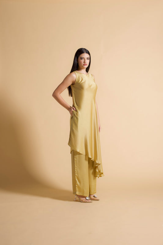 Asymmetric Sleeveless Long Tunic