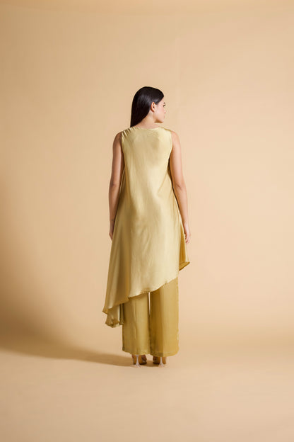 Asymmetric Sleeveless Long Tunic