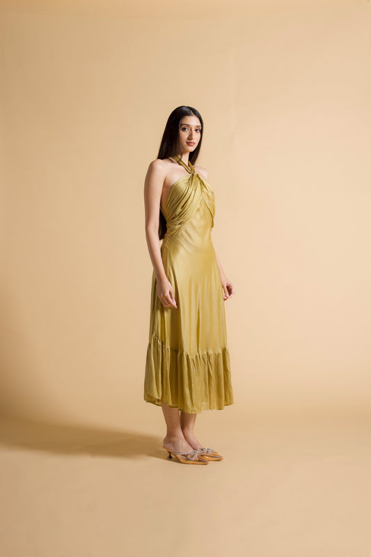 Ruched Halter Dress